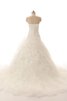 Abito da Sposa con Criss-cross radiosa con Perline Naturale A-Line Senza Maniche - 3