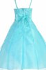 A-Linie Ärmellos Blumenmädchenkleid mit Blume mit Pailletten - 2