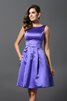Prinzessin Satin A-Linie Knielanges Brautjungfernkleid mit Natürlicher Taille - 1