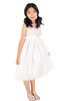 Abito da Cerimonia Bambini A-Line con Fiore in pizzo Senza Maniche - 1