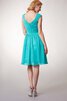 Robe demoiselle d'honneur bref plissé entrecroisé ruché avec zip - 3