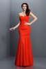 Chiffon Plissiertes Bodenlanges Brautjungfernkleid mit Herz-Ausschnitt mit Empire Taille - 1