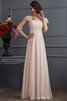 Robe de bal naturel avec manche courte ligne a de princesse en chiffon - 1