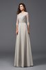 Chiffon Schaufel-Ausschnitt Sittsames Sexy Stilvolles Abendkleid - 5