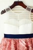 Prinzessin Reißverschluss Ärmelloses Wadenlanges Blumenmädchenkleid mit Bordüre - 2