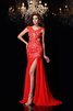 Empire Taille Reißverschluss Anständiges Abendkleid mit Hohem Kragen aus Chiffon - 6