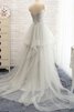 Robe de mariée col u profond en tulle avec perle a-ligne col en forme de cœur - 2
