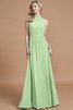 Robe demoiselle d'honneur naturel a-ligne manche nulle en chiffon de princesse - 31