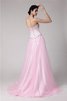 Robe de bal naturel a-ligne de traîne courte satin tissé extensible avec perle - 2