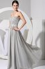 Abito da Sera Cuore con Increspato con Applique in Chiffon - 3