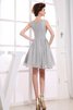 Robe demoiselle d'honneur simple courte informel avec sans manches fermeutre eclair - 7