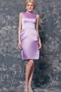 Robe demoiselle d'honneur elégant facile courte fermeutre eclair manche nulle - 1