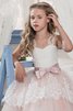 Robe de cortège enfant naturel manche nulle de mode de bal en tulle de col en cœur - 2