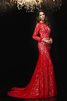 Robe de soirée attirent longue naturel avec décoration dentelle de fourreau - 4