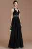 Normale Taille A-Line Ärmelloses Bodenlanges Brautjungfernkleid aus Chiffon - 7
