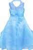 Robe de cortège enfant avec fleurs longueur au ras du sol dénudé manche nulle avec nœud - 2