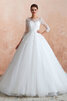 Abito da sposa in tulle in pizzo a-line in raso lungo splendido - 1
