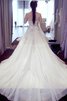 Abito da Sposa Romantico con Applique Moderno in Pizzo stravagante Coda A Strascico Corto - 2