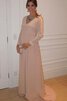 Chiffon Empire Taille A-Linie plissiertes Brautjungfernkleid mit Schmetterlingsknoten - 2