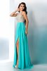 Robe de bal en chiffon col u profond ligne a manche nulle longueru au niveau de sol - 5