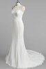 Juwel Ausschnitt gerüschtes Strand extravagantes bezauberndes Brautkleid mit Applikation - 2