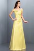 Robe demoiselle d'honneur longue en satin avec zip longueur au ras du sol en forme - 8