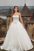 Robe de mariée manche nulle cordon appliques en tulle avec nœud - 3