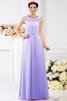 Boot-Ausschnitt Chiffon Reißverschluss Prinzessin Bodenlanges Brautjungfernkleid - 19