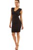 Enganliegendes V-Ausschnitt Chiffon normale Taille mini Abschlusskleid mit gekappten Ärmeln - 3