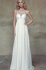 Abito da Sposa Semplice alta vita A Terra Tondo Senza Maniche in Chiffon - 1