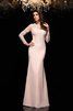 Robe de bal sexy naturel avec zip en 3/4 manche jusqu'au sol - 1