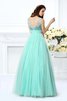 Ärmelloses Reißverschluss Bootsförmiger Ausschnitt Chiffon Quinceanera Kleid mit Perlen - 2