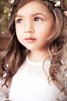 Abito da Cerimonia Bambini con Fiore A-Line con Maniche Lunghe in Pizzo Naturale - 3
