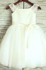 Abito da Cerimonia Bambini Principessa in Organza con Nastro Tondo A Terra - 1