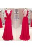 Chiffon A-Line natürliche Taile bodenlanges glamouröses Schmetterlingsknoten Abendkleid - 2