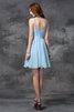 Ärmelloses Schaufel-Ausschnitt Chiffon Reißverschluss Kurzes Cocktailkleid - 2