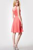 Robe demoiselle d'honneur nature simple manche nulle a-ligne avec chiffon - 3
