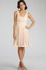 Abito da Damigella con Piega A-Line Senza Maniche V-Scollo in Chiffon - 4