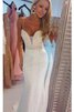 Vestido de Novia de Sin mangas de Abalorio de Encaje Adorno de Largo - 1
