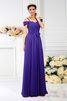 Chiffon Drapiertes Anständiges Bodenlanges Brautjungfernkleid mit Empire Taille - 24
