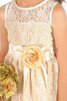 Abito da Cerimonia Bambini con Fiore Senza Maniche con Fusciacca in pizzo A-Line - 3
