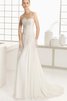 Niedrige Taille Strand Perlenbesetztes A-Linie Elegantes Brautkleid mit Herz-Ausschnitt - 1