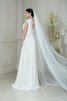 Robe de mariée facile de lotus avec chiffon a-ligne avec manche épeules enveloppants - 3