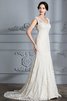 Sweep train Strand Normale Taille Luxus Brautkleid mit V-Ausschnitt - 6