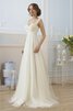 Abito da Sposa Conotta in Tulle Naturale con Applique con Piega Allacciato - 1