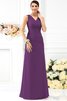 Empire Taille Enganliegendes Ärmelloses Brautjungfernkleid mit Drapierung aus Chiffon - 5
