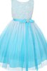 Vestido de Floristas de Corte-A en Tul de Sin mangas de Escote redondo de Abalorio - 1