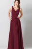 Robe demoiselle d'honneur luxueux plissage moderne a-ligne fermeutre eclair - 1