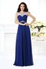Perlenbesetztes Bateau Attraktives Bodenlanges Abendkleid aus Chiffon - 1