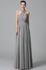 Robe demoiselle d'honneur a-ligne de princesse de lotus de dos nu avec chiffon - 27